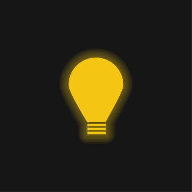 Big Light Bulb yellow glowing neon icon clipart