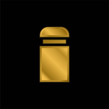 Bollard gold plated metalic icon or logo vector clipart