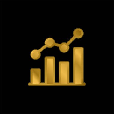 Analitik altın kaplama metalik simge veya logo vektörü