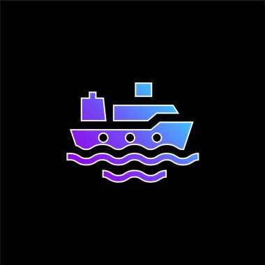 Boat blue gradient vector icon clipart