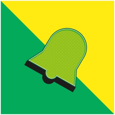 Bell Black Solid Müzik Enstrümanı Yeşil ve Sarı 3D vektör simgesi logosu