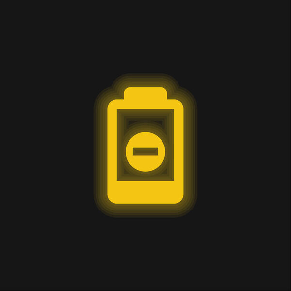 Желтый светящийся значок батареи