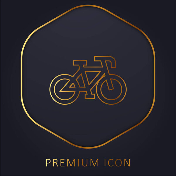 Bicycle golden line premium logo or icon