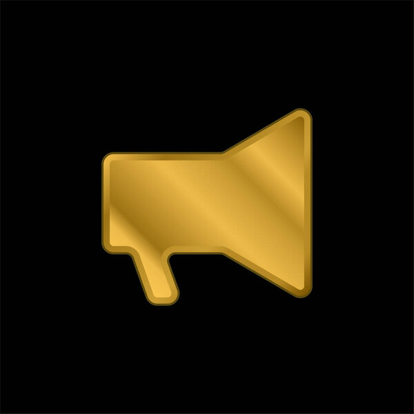 Аудиоусилитель Динамик Силуэт инструмента позолоченный металлический значок или вектор логотипа