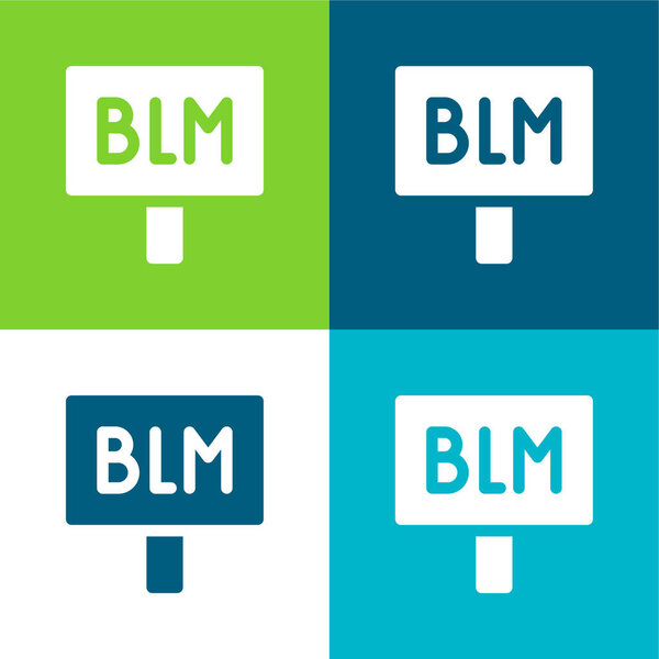 Black Lives Matter Flat four color minimal icon set