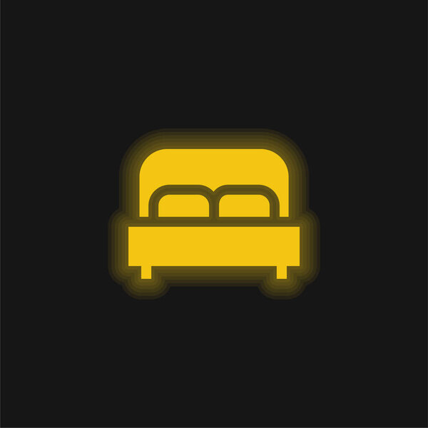 Желтый светящийся значок кровати