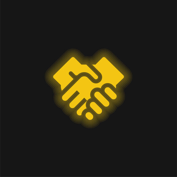 Желтый светящийся неоновый значок