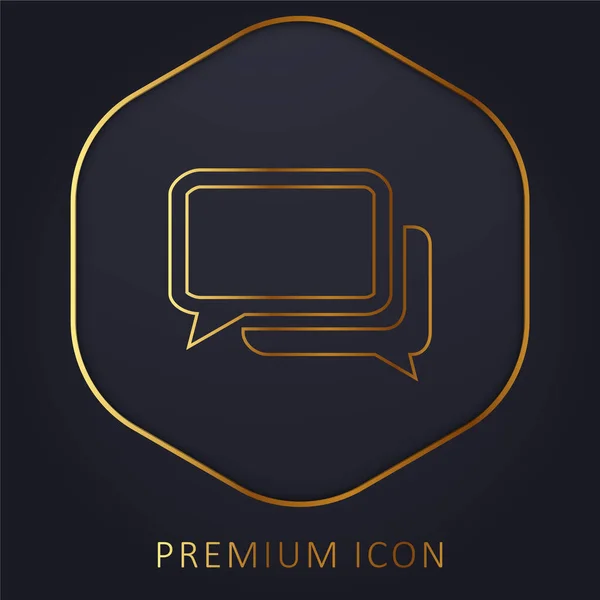 Black White Chat Bubbles Goldene Linie Premium Logo Oder Symbol — Stockvektor