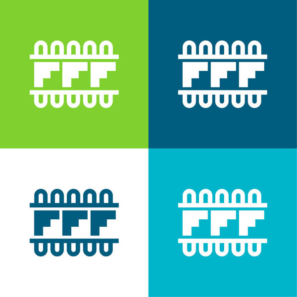 Artisanal Mosaic Design Of Mexico Flat four color minimal icon set