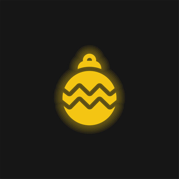 Bauble yellow glowing neon icon