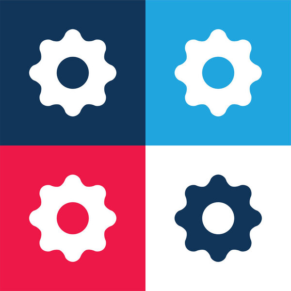 Черные настройки Кнопка синий и красный четыре цвета минимальный набор значков