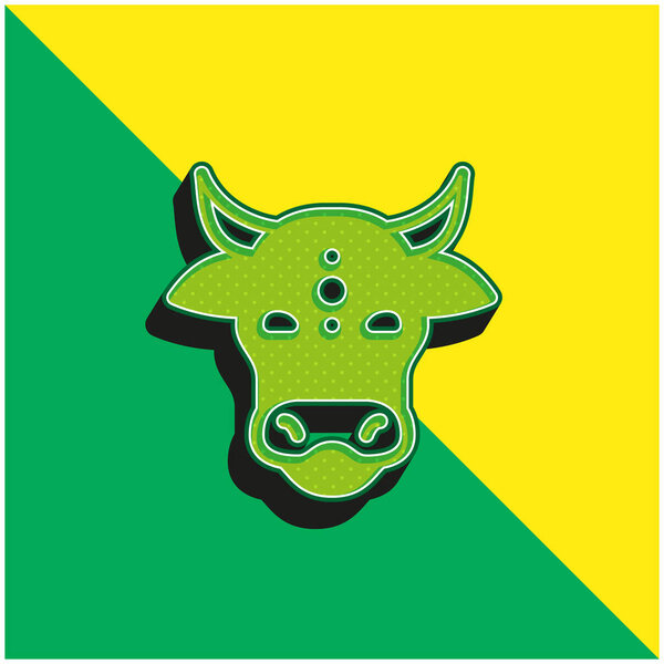 Animal Green and yellow modern 3d vector icon logo