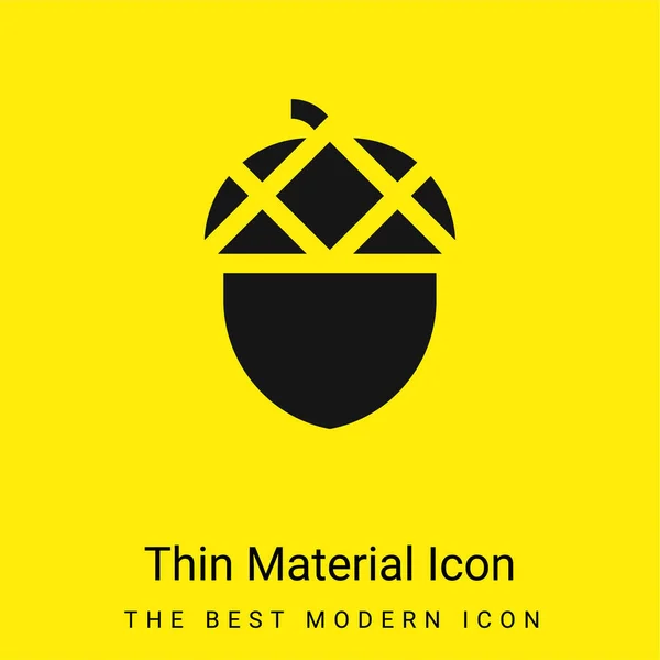 Acorn Mínimo Icono Material Amarillo Brillante — Vector de stock