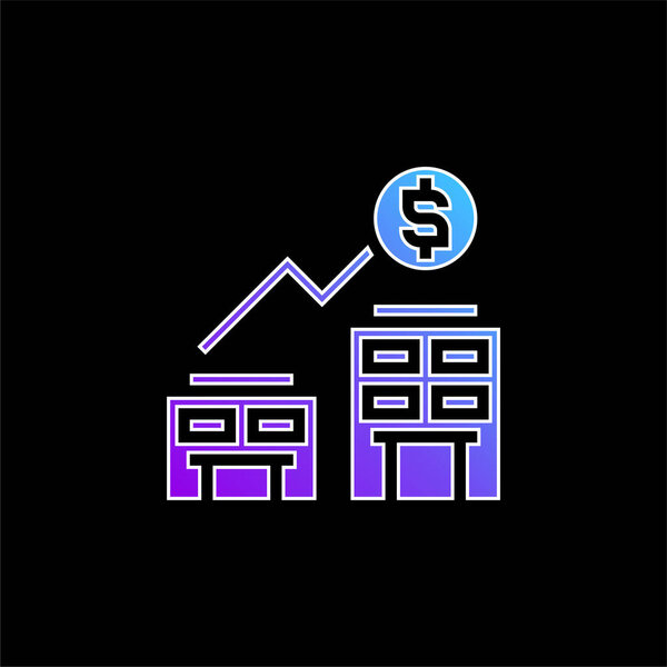 Acquisition blue gradient vector icon