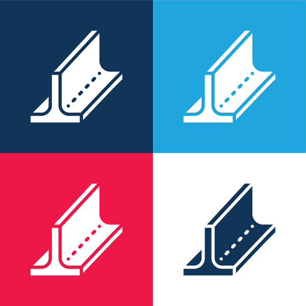 Beam blue and red four color minimal icon set