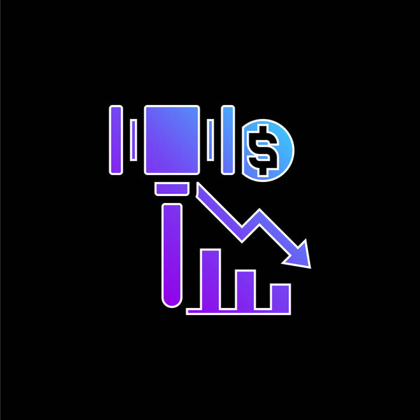 Bankruptcy blue gradient vector icon