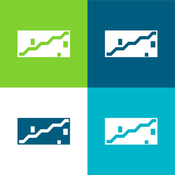 Art Flat four color minimal icon set