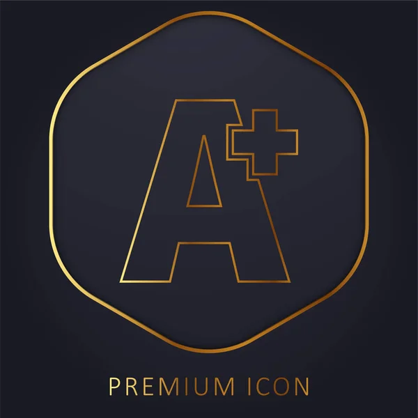 stock vector A Plus Symbol golden line premium logo or icon