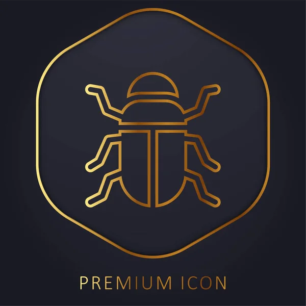 Maggiolino Linea Dorata Logo Premium Icona — Vettoriale Stock