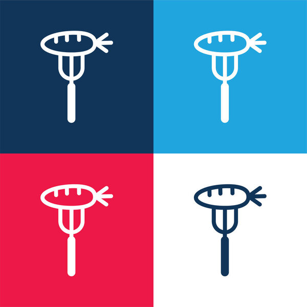 Детская морковка на вилке синий и красный четыре цвета минимальный набор значков