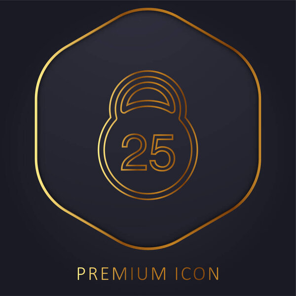 25 Kilos Weight golden line premium logo or icon