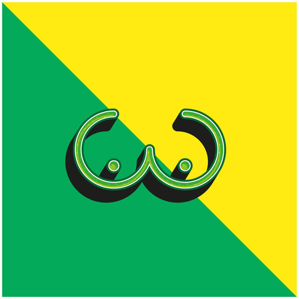 Bosom Green and yellow modern 3d vector icon logo