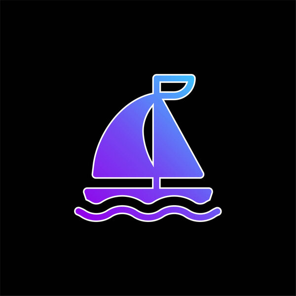 Значок синего градиента лодки