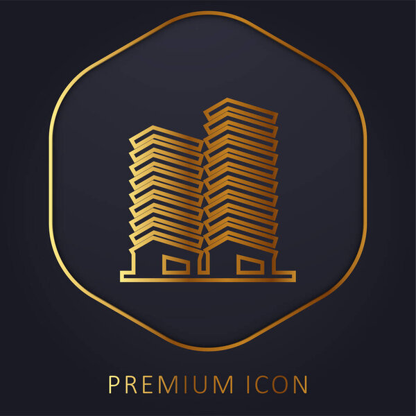 Апартаменты золотой линии премиум логотип или значок