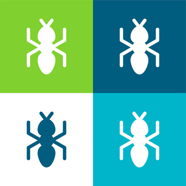Ant Flat four color minimal icon set