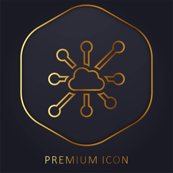 Big Data golden line premium logo or icon