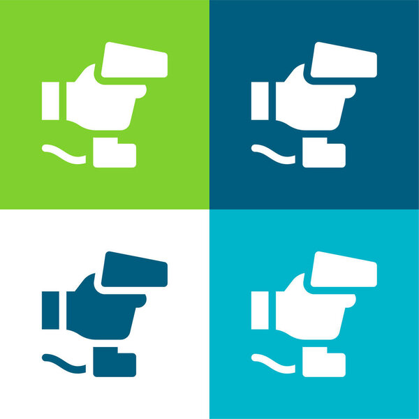 Сканер штрих-кода Плоский четырехцветный минимальный набор значков