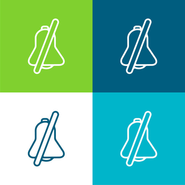 Bell With A Slash Flat four color minimal icon set