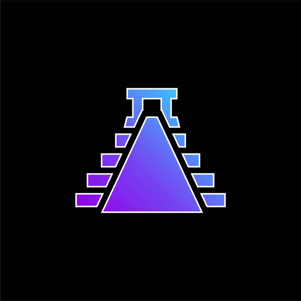 Ancient Mexico Pyramid Shape blue gradient vector icon
