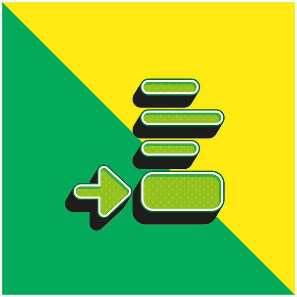 Внизу зеленый и желтый современный трехмерный векторный логотип