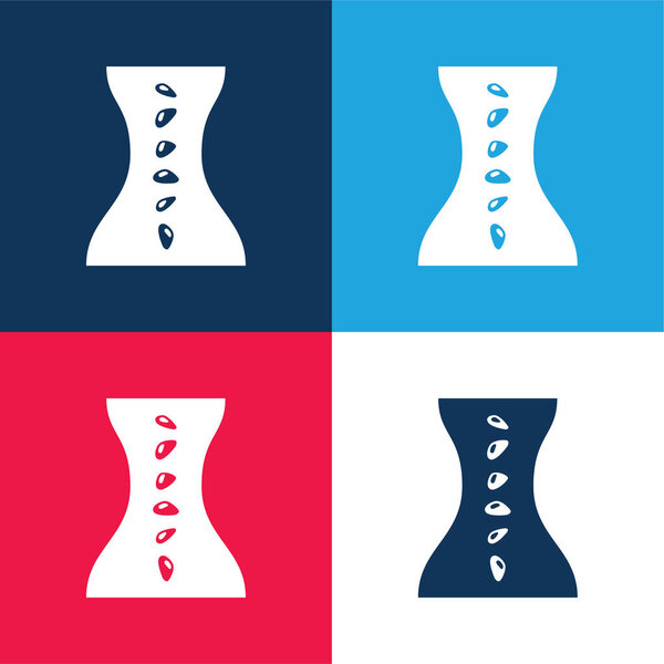 Body Spa And Massage blue and red four color minimal icon set
