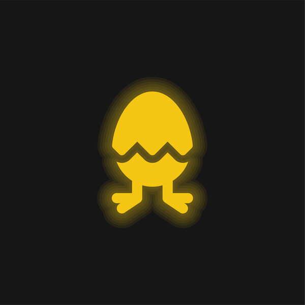 Birth yellow glowing neon icon