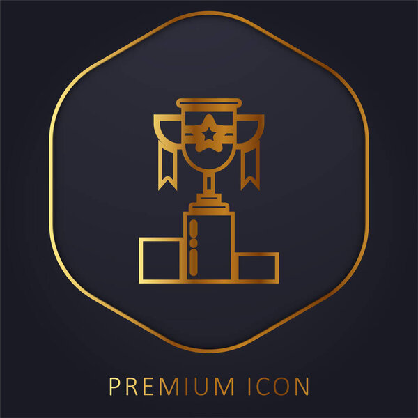 Award golden line premium logo or icon