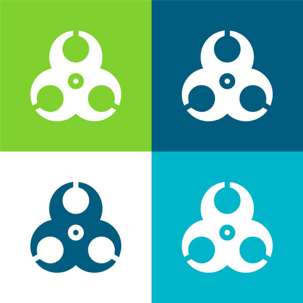 Биологическая опасность Плоский четырехцветный минимальный набор значков