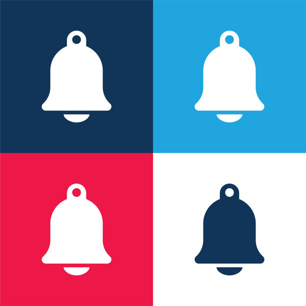 Big Church Bell blue and red four color minimal icon set