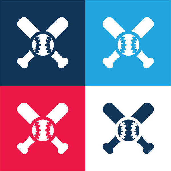 Бат синий и красный четыре цвета минимальный набор значков