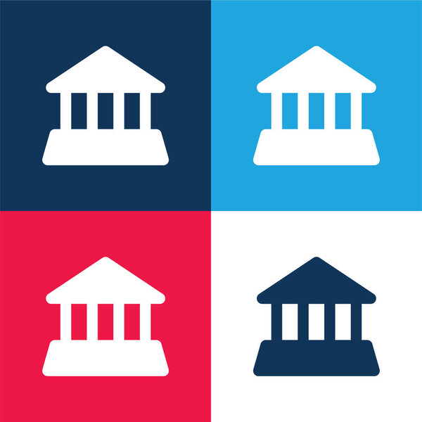 Банк синий и красный четыре цвета минимальный набор значков