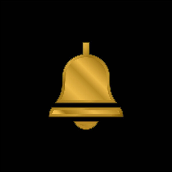 Bell gold plated metalic icon or logo vector