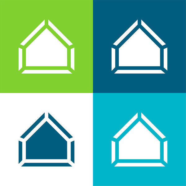 База Плоский четырехцветный минимальный набор значков