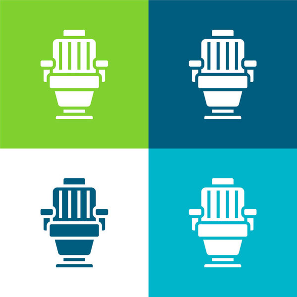 Кресло Плоский четырехцветный минимальный набор значков