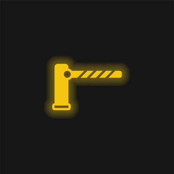 Barrier yellow glowing neon icon