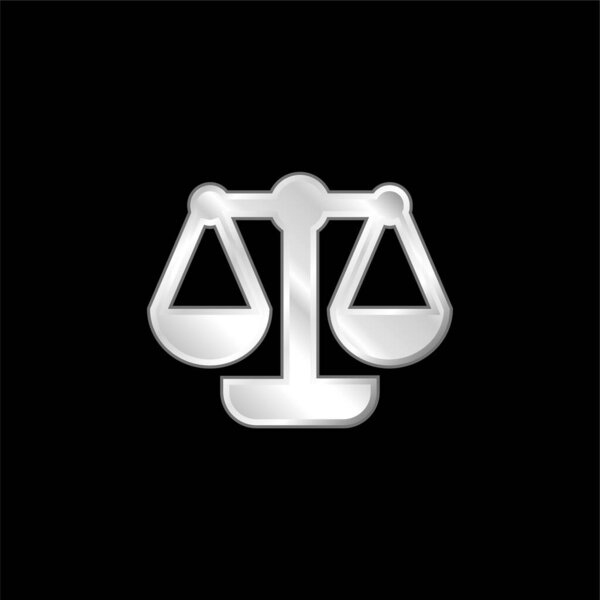 Balance silver plated metallic icon