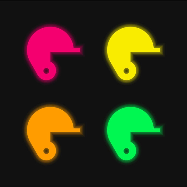 Baseball four color glowing neon vector icon