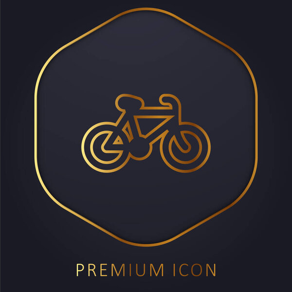 Bicycle golden line premium logo or icon