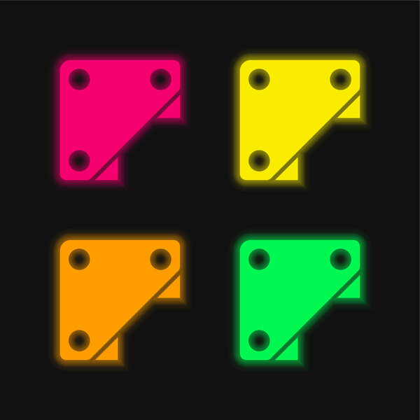 Четвероцветный светящийся неоновый вектор