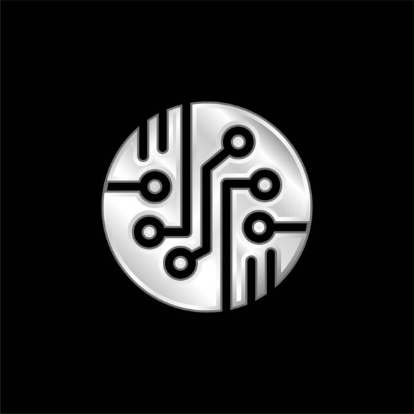 Bio Sensor silver plated metallic icon